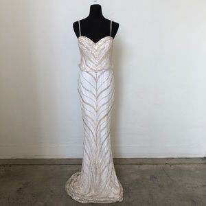 White Dress With Sequin & Beading Detail